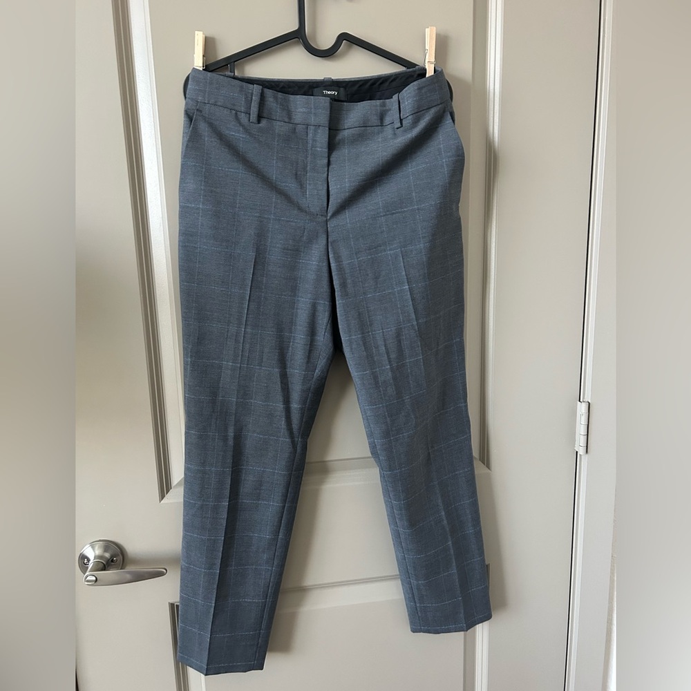 Theory Plaid Cropped Pant - size 2